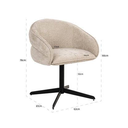 Dining chair Angelina cream unicorn swivel