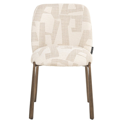 Dining chair Lana beige graffic (Set of 2)