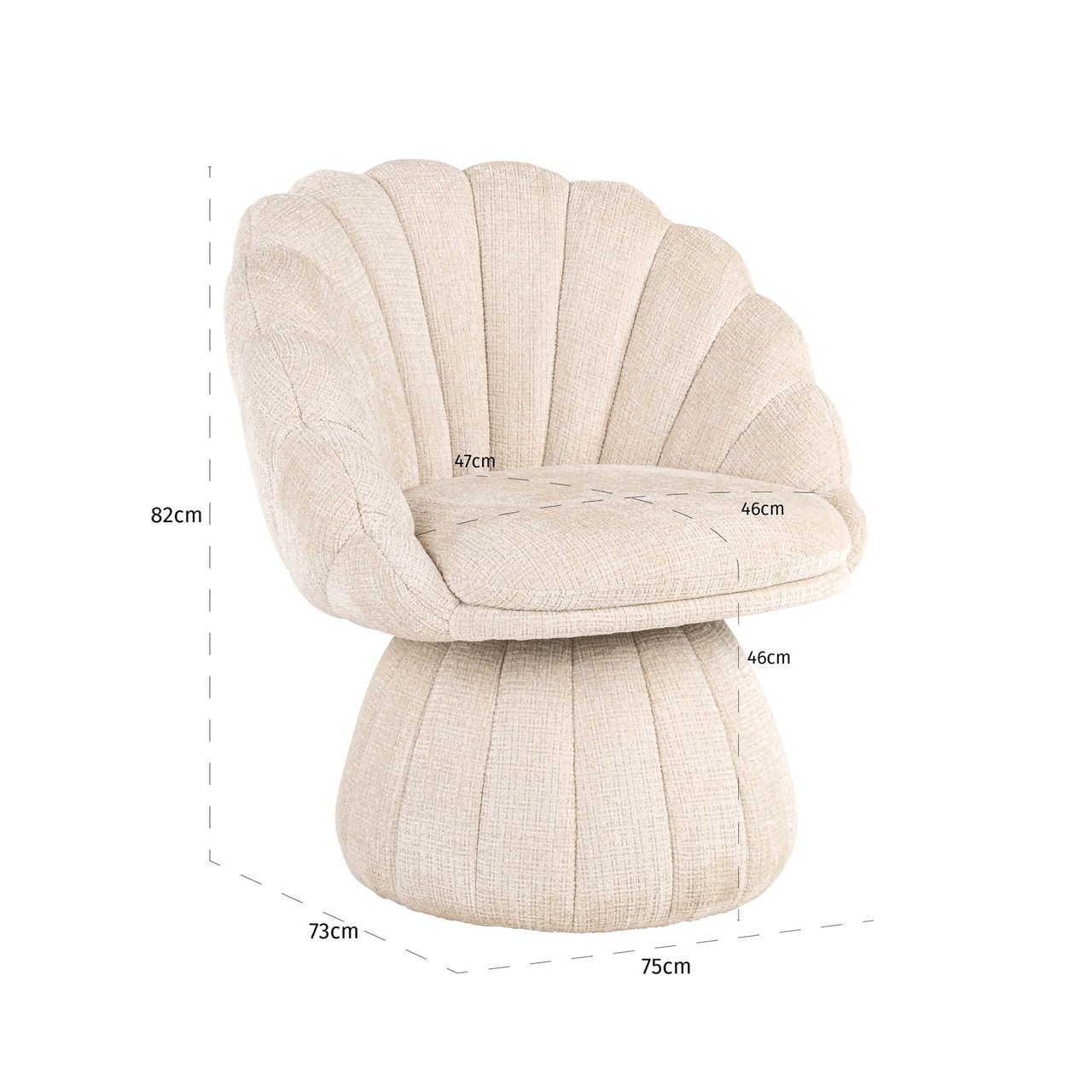 Lounge chair Blossom niagara beige