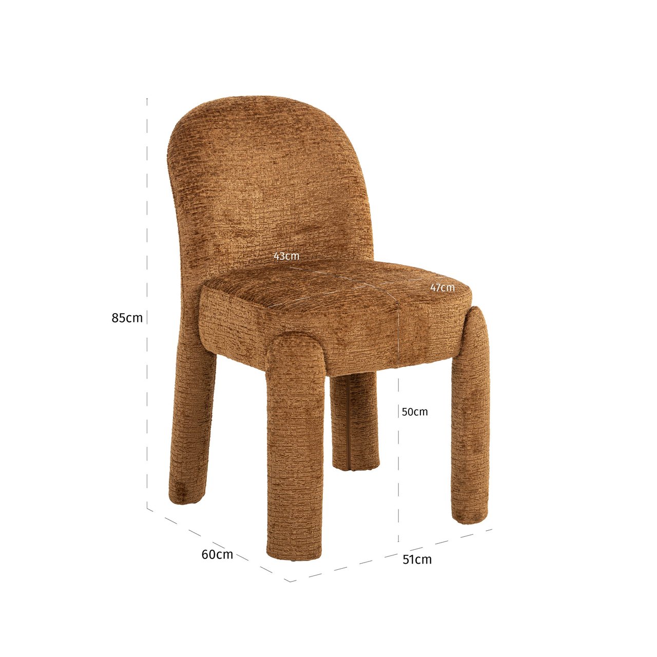 Dining chair Brandi cognac fusion (Set of 2)