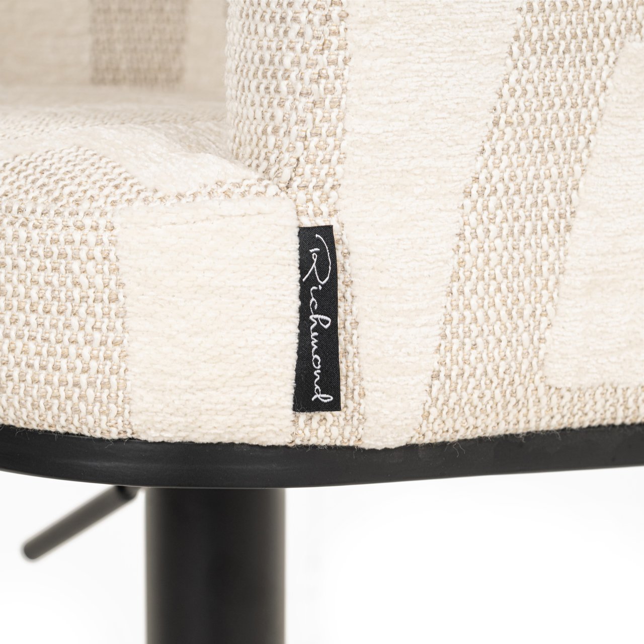 Bar stool Cheyenne beige graffic swivel