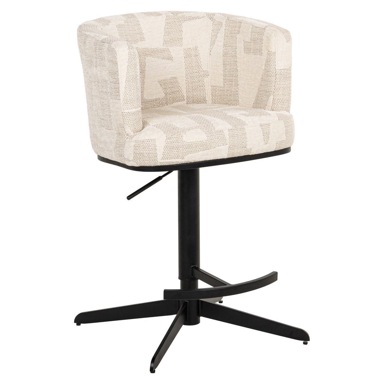 Bar stool Cheyenne beige graffic swivel