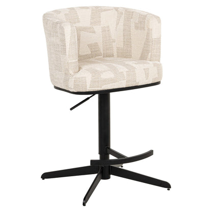 Bar stool Cheyenne beige graffic swivel