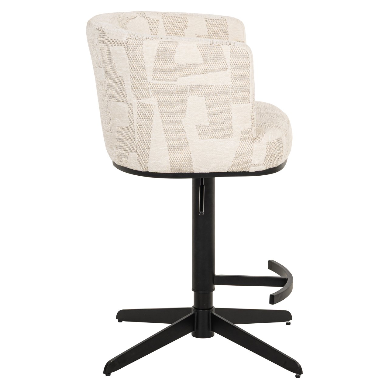 Bar stool Cheyenne beige graffic swivel