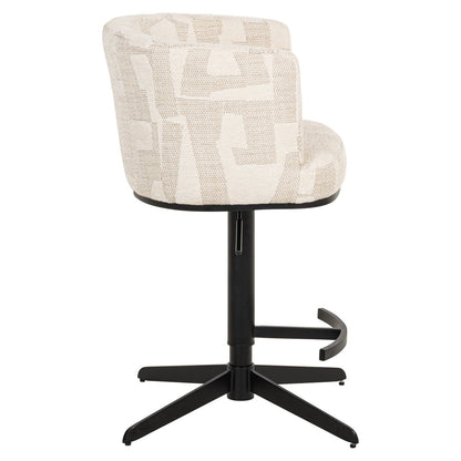 Bar stool Cheyenne beige graffic swivel