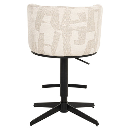Bar stool Cheyenne beige graffic swivel