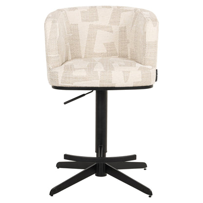 Bar stool Cheyenne beige graffic swivel