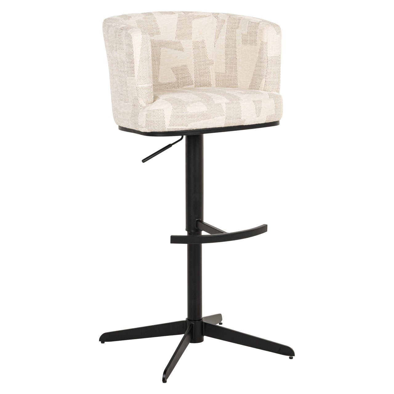 Bar stool Cheyenne beige graffic swivel