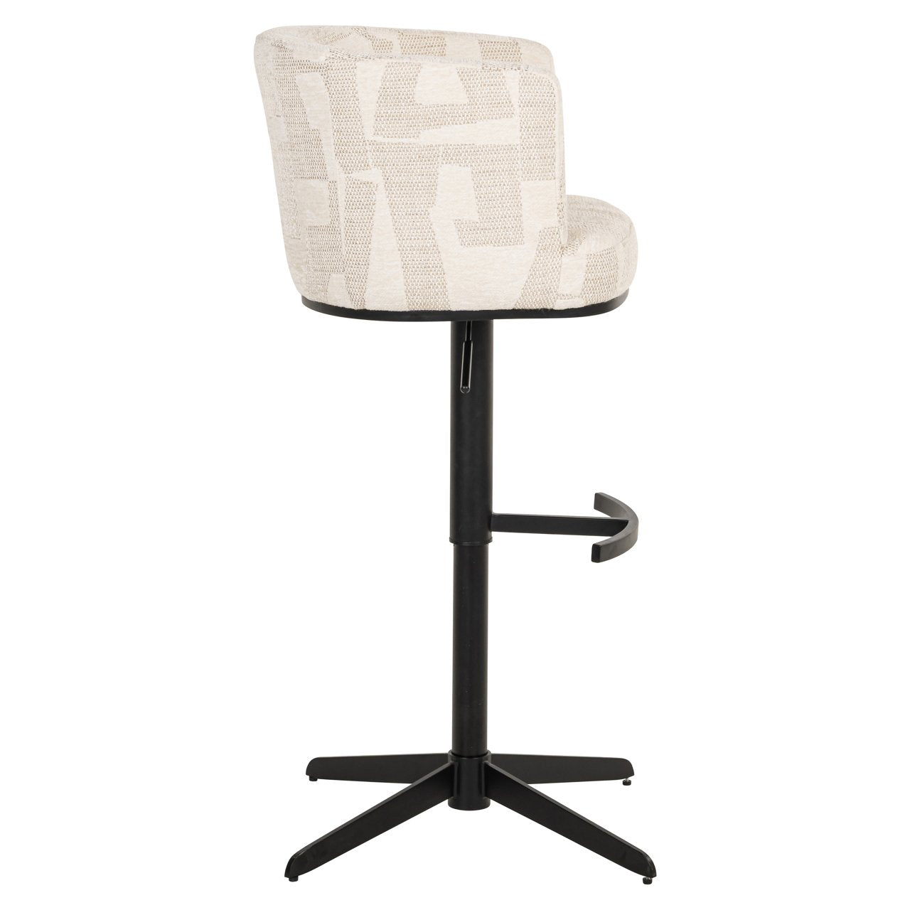 Bar stool Cheyenne beige graffic swivel