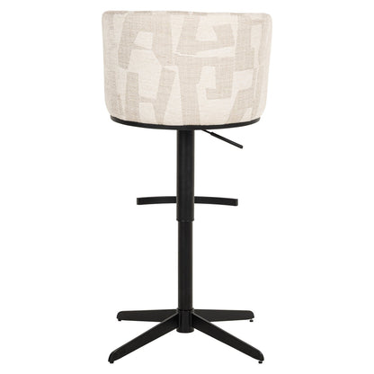 Bar stool Cheyenne beige graffic swivel