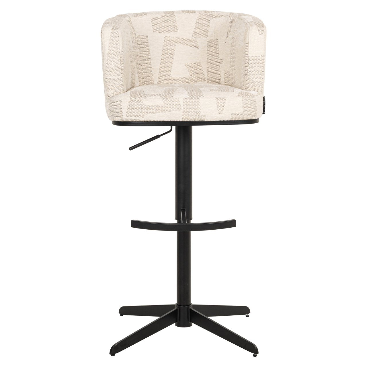 Bar stool Cheyenne beige graffic swivel
