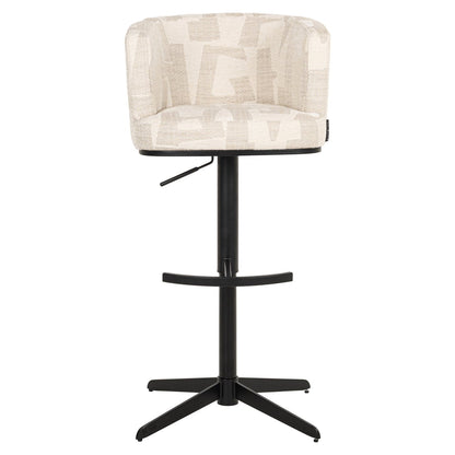 Bar stool Cheyenne beige graffic swivel