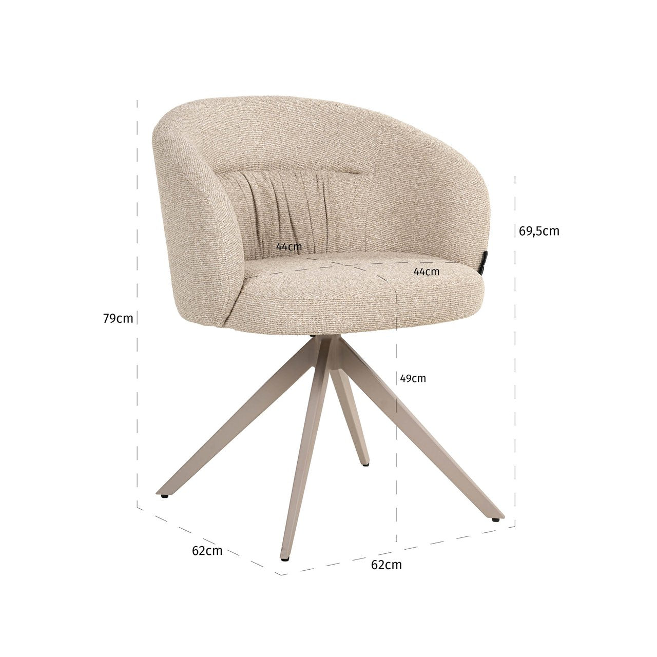 Dining chair Olivia biscotti swivel
