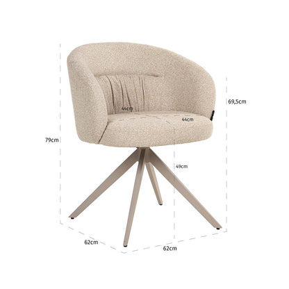 Dining chair Olivia biscotti swivel