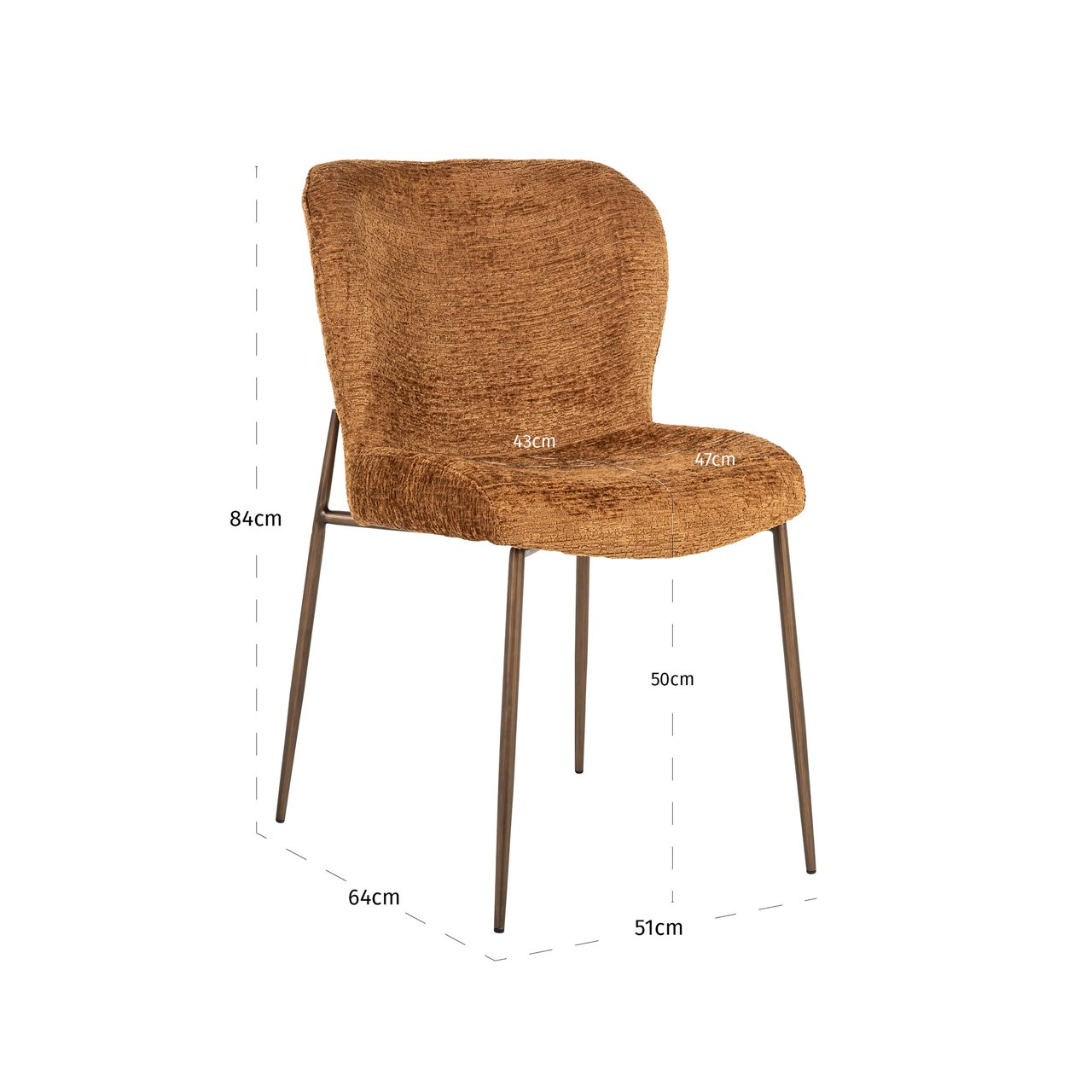 Dining chair Odarby cognac fusion (Set of 2)