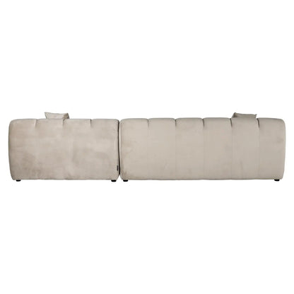 Sofa Cube khaki velvet 3-seater + lounge right