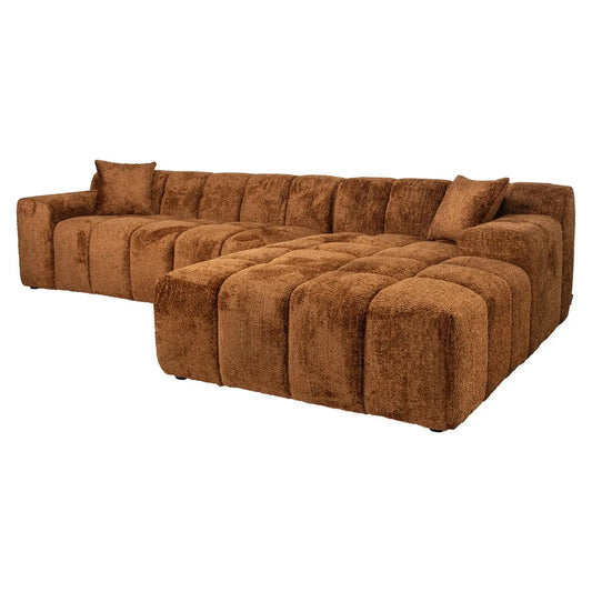 Sofa Cube lovely cinnamon 3-seater + lounge right