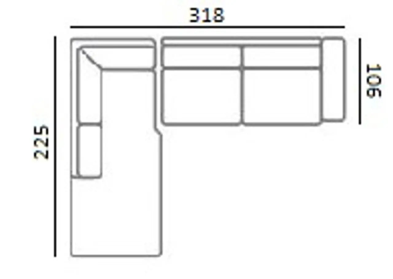 Sofa Lund cream fusion 3-seater + ottoman left