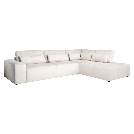 Sofa Lund cream fusion 3-seater + ottoman right