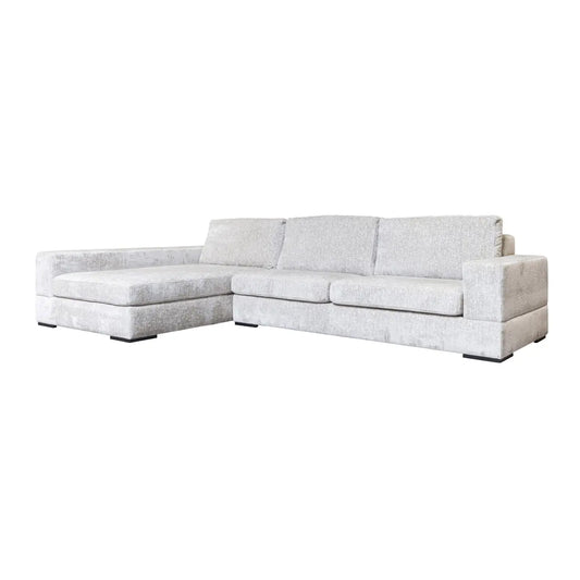 Sofa Pasha pearl island 3-seater + lounge left fully upholstered