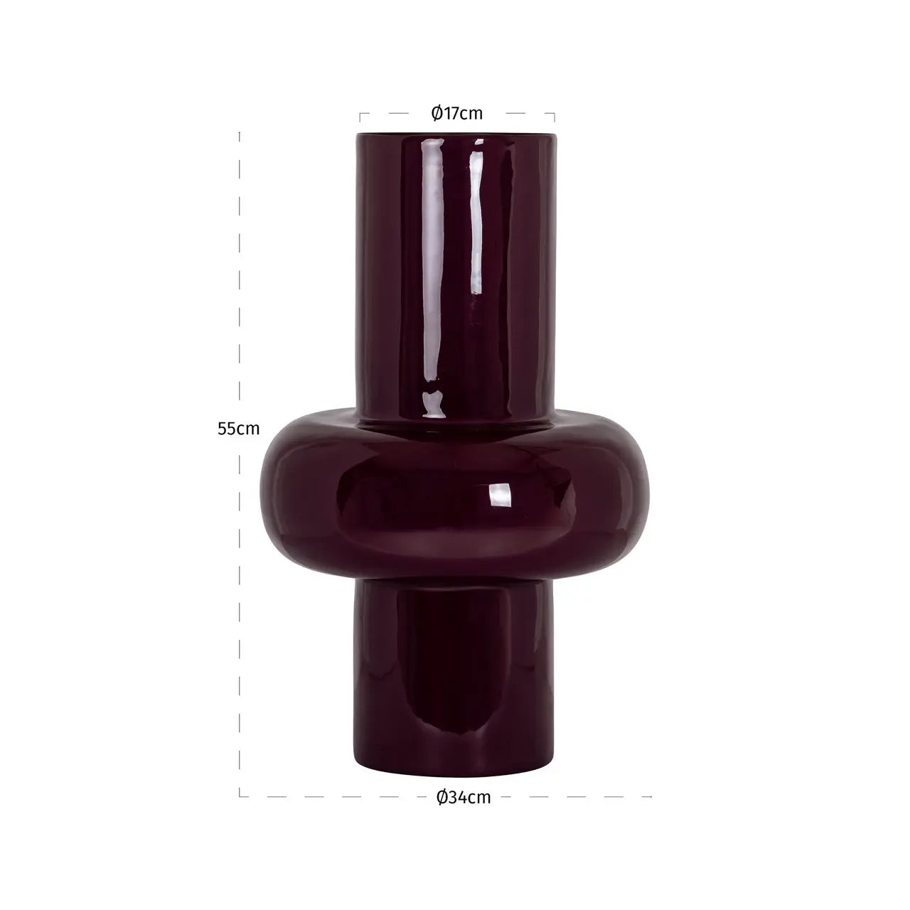 Vase Ashlyn burgundy large