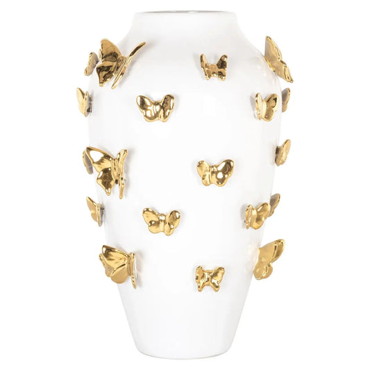Vase Butterfly white large
