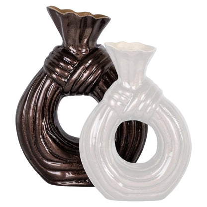 Vase Suen dark brown large