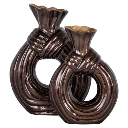 Vase Suen dark brown large