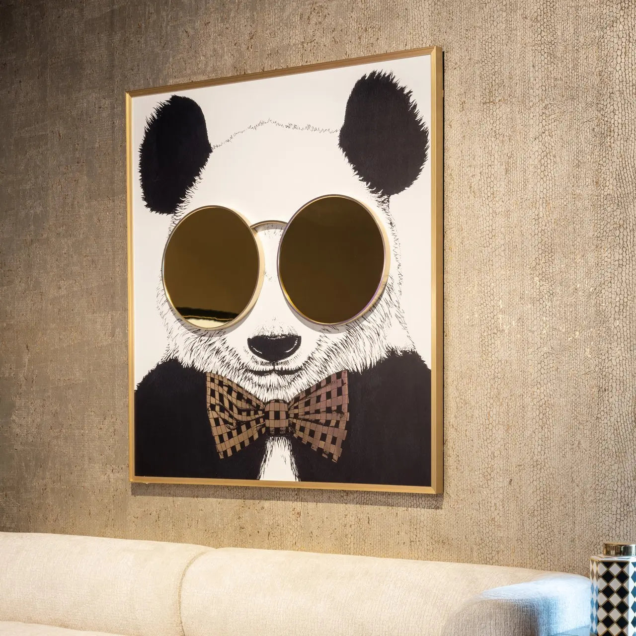 Wall art Panda black/gold