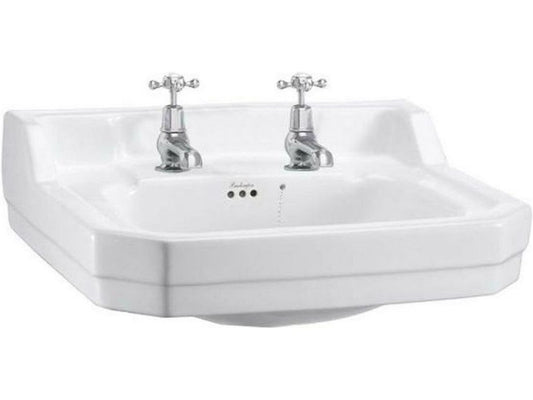 Vasque Burlington Edwardian B4, 560 × 470 mm, 2 trous, blanc Burlington