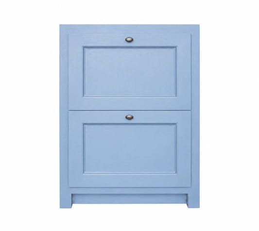 Meuble bas Rosiris C03 à deux tiroirs, 60 cm, vue de face. Visuel de présentation recolorisé en finition Classic · Bleu Danois.