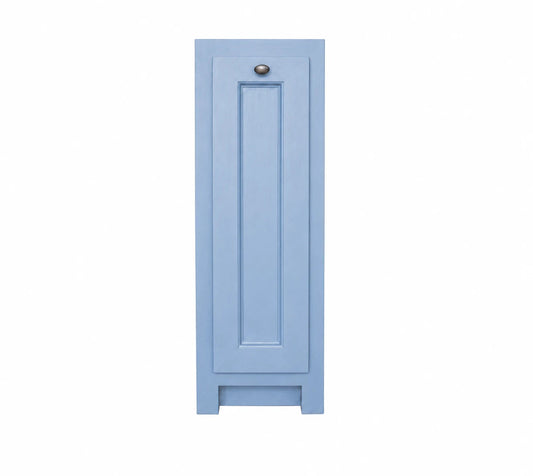 Meuble bas étroit Rosiris C06, 30 cm, façade de tiroir coulissant avec bouton haut. Visuel de présentation recolorisé en finition Classic · Bleu Danois.