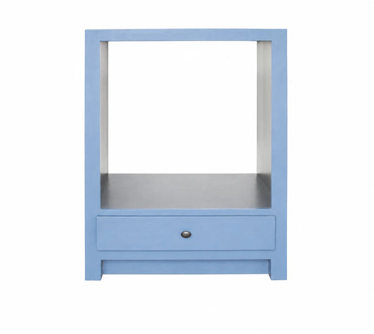 Meuble pour four Rosiris C14 avec niche ouverte et un tiroir inférieur, 66 cm, sans plan de travail. Visuel de présentation recolorisé en finition Classic · Bleu Danois.