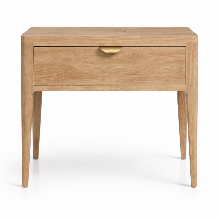 Chevet Ernest D884C en chêne, 1 tiroir, 50 cm, vue principale.
