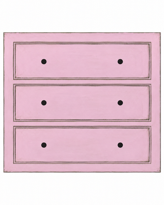 Module Gabin D700 à trois tiroirs, illustration recolorée en rose patiné. Teinte indicative ; finition à choisir sur la fiche.