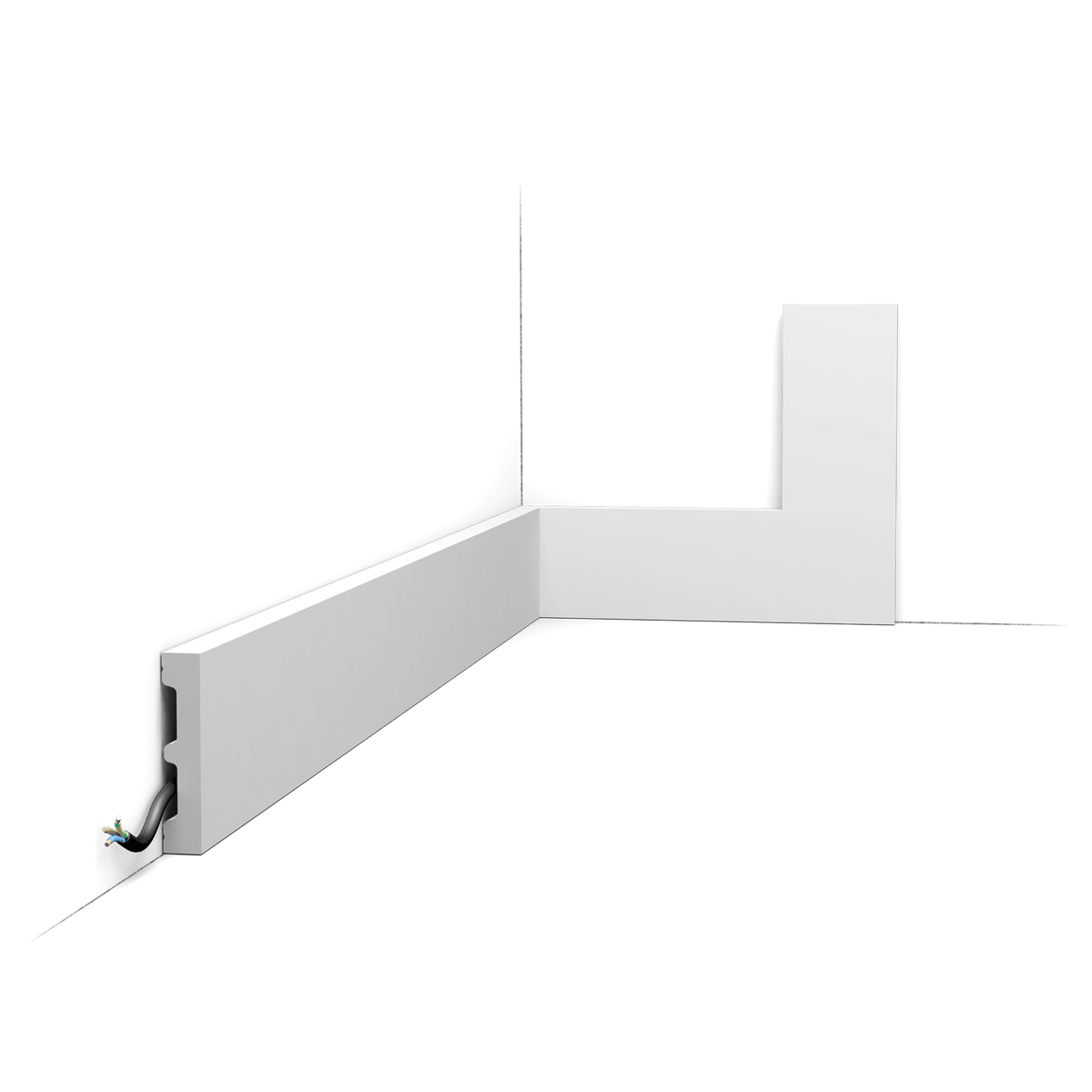 Plinthe SX157-RAL9003 SQUARE — Blanc RAL 9003 — Orac Décor