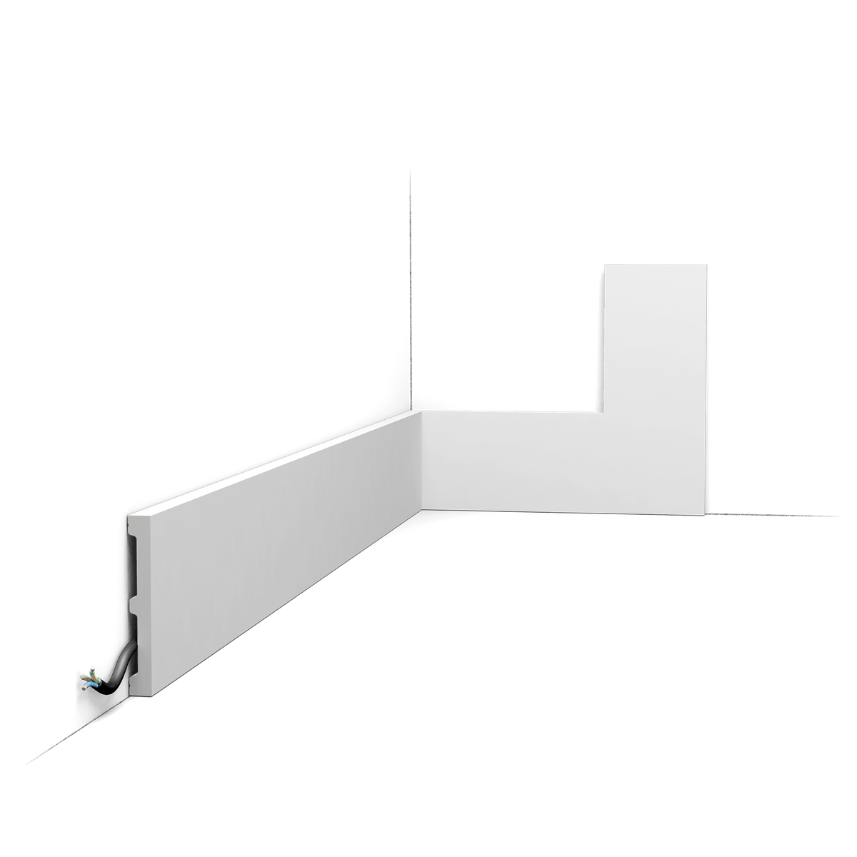 Plinthe SX163-RAL9003 SQUARE — Blanc RAL 9003 — Orac Décor