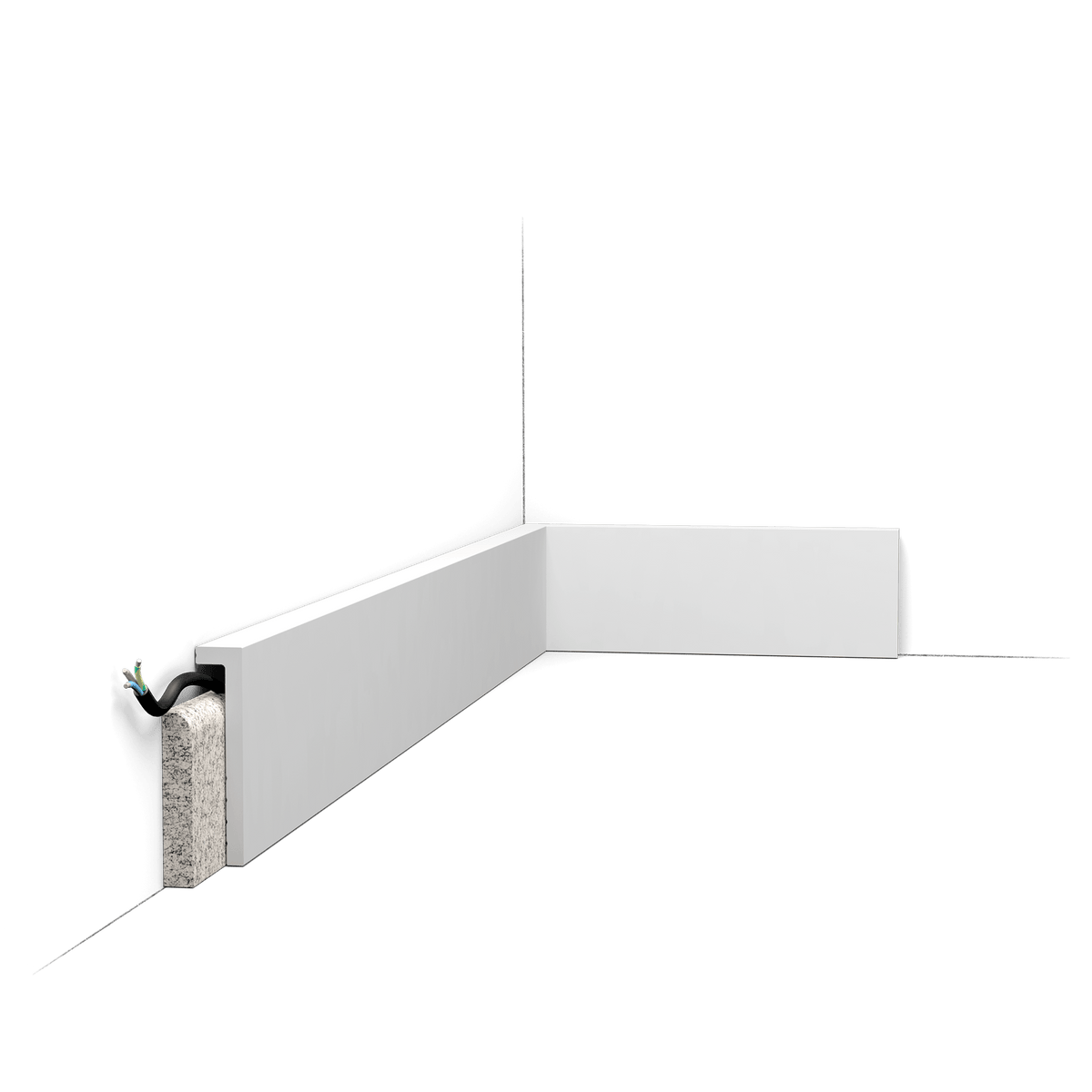 Plinthe SX171-RAL9003 SQUARE — Blanc RAL 9003 — Orac Décor